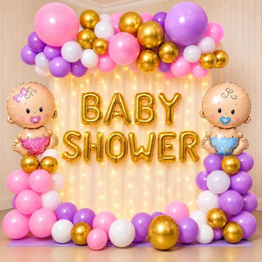 Pastel Baby Shower Balloon Backdrop in Patna