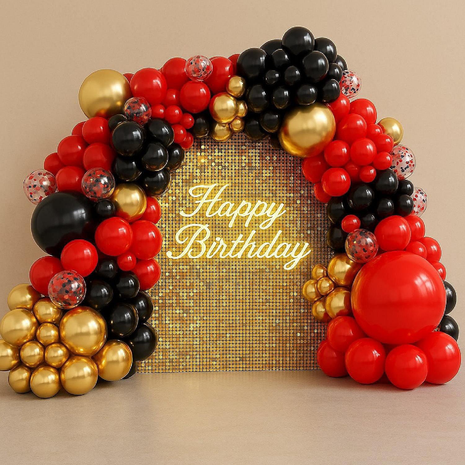 Golden Backdrop Elegant Birthday Decoration in Patna