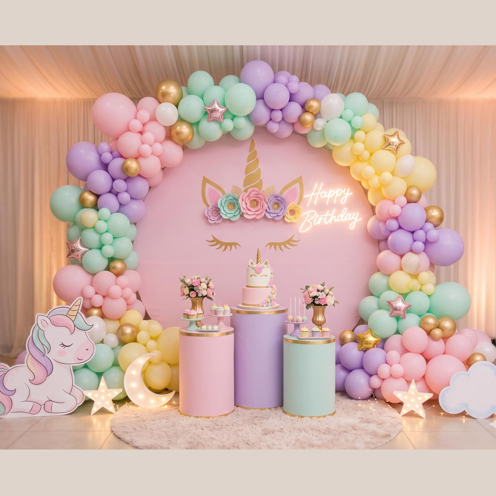 Pastel Unicorn Birthday Theme in Patna